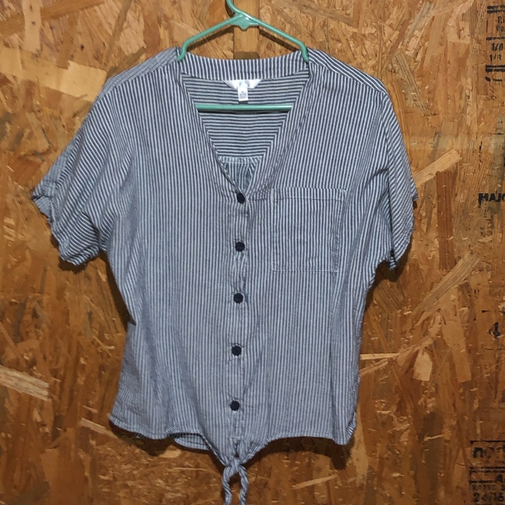 Button up striped tee